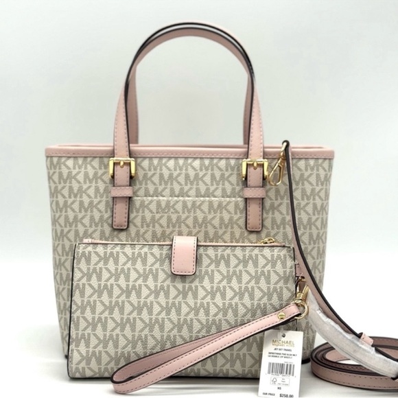 Michael Kors Jet Set Travel Extra-Small Top-Zip Tote Bag & Double Zip Wallet Set - Picture 5 of 12